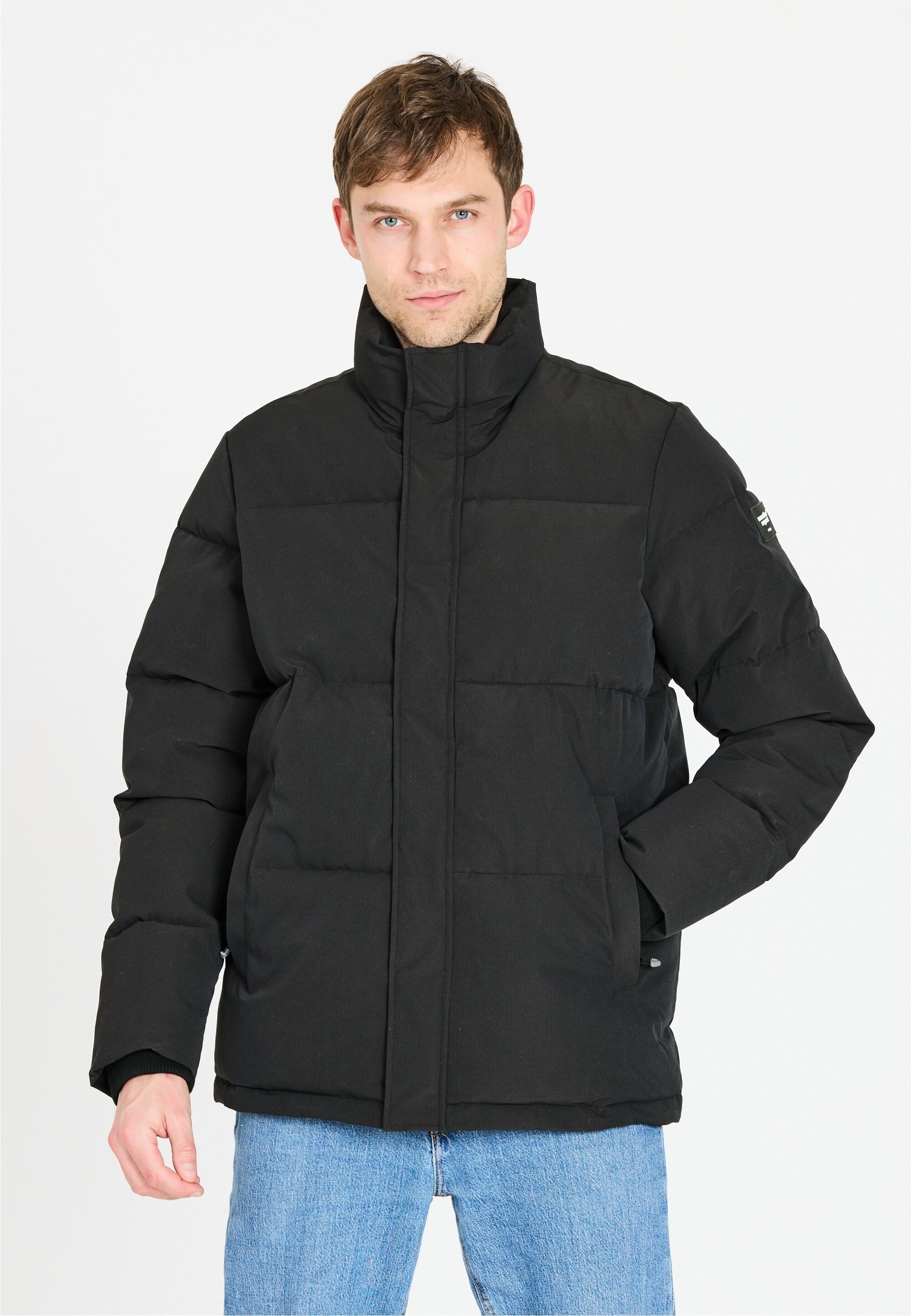 Steppjacke WEATHER REPORT "Klippan", Herren, Gr. XL, schwarz, 100% Polyester, unifarben, normal, hoch geschlossener Ausschnitt, Jacken Steppjacke, mit wasserabweisender Membran und warmem Polster
