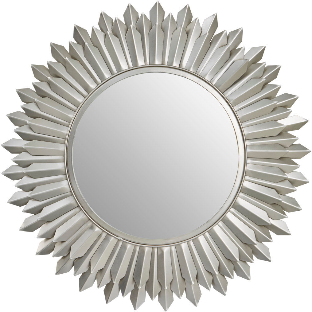 Bloomsbury Market Buckland Flat Mirror Silver 71cm H X 71cm W X 2cm D