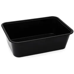 MONOUSO - Wiederverwendbare PP-Schale Rechteckig Schwarz 750ml 17,6x12,4x6,0cm (50 Stück)