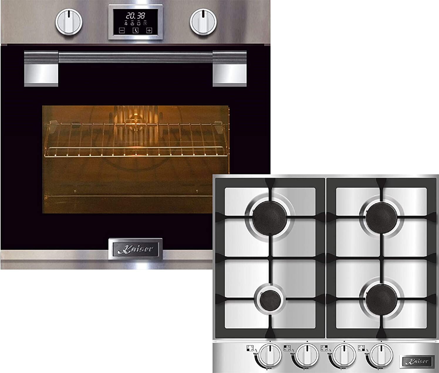 Herd Set/ Kaiser EH 6337/ Einbaubackofen Elektrobackofen+KG 6357 Gaskochfeld 60 cm