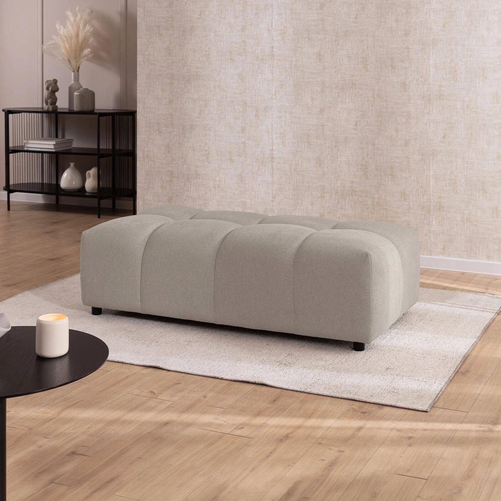 garneroarredamenti Pouf poggiapiedi 147x74cm tessuto beige Flexy