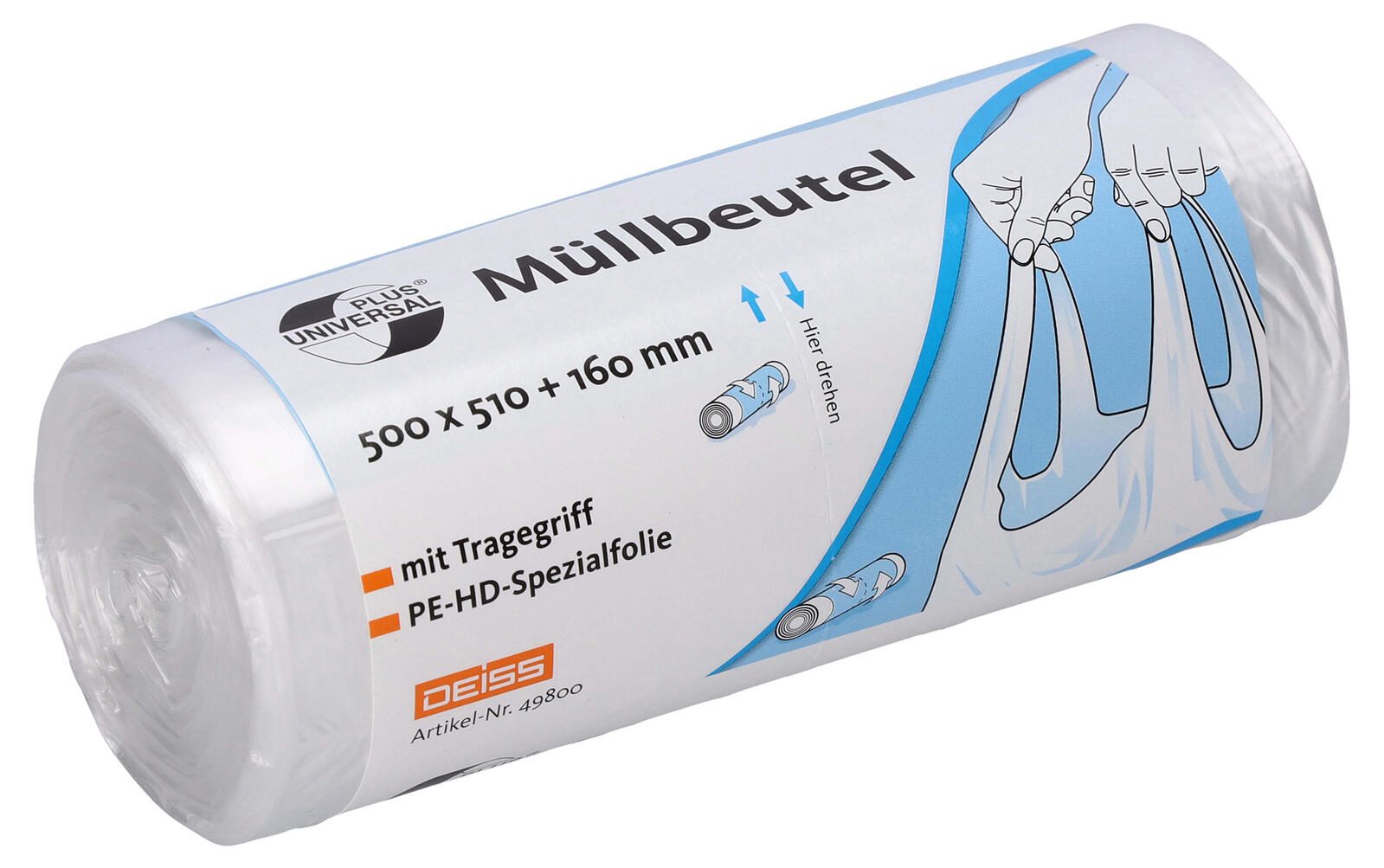 DEISS UNIVERSAL PLUS® Müllbeutel 30,0 l transparent 49800