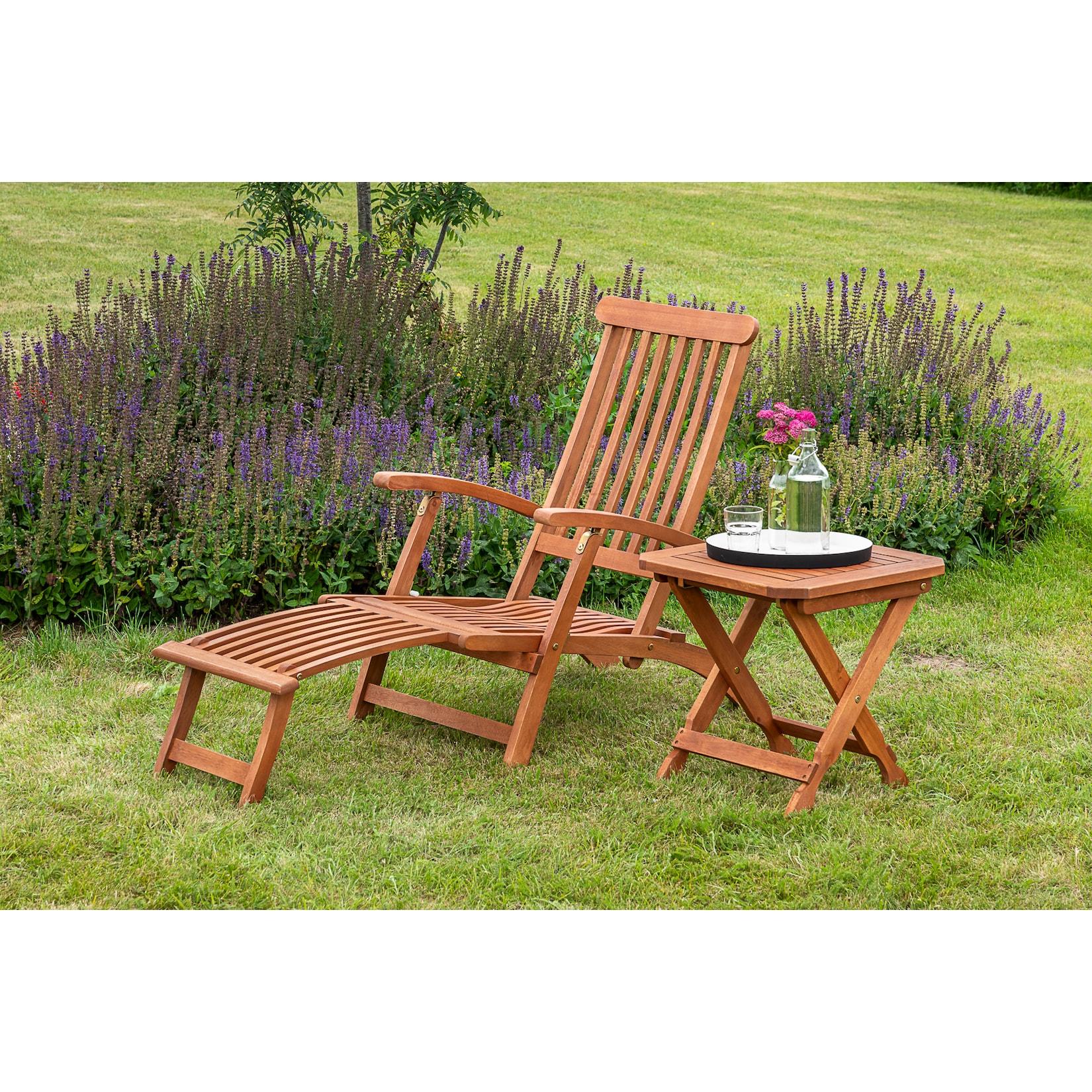 Merxx Deckchair Set 2tlg. mit Klapphocker