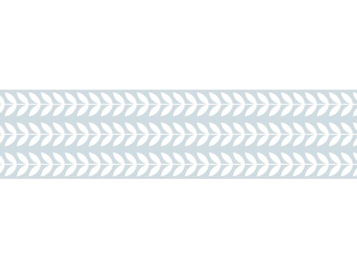 Tapis en vinyl feuilles vintage poudre bleu 48x198 cm