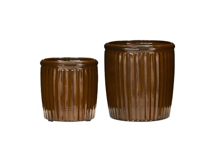 House Doctor Pot Groove 2 pièces small Marron