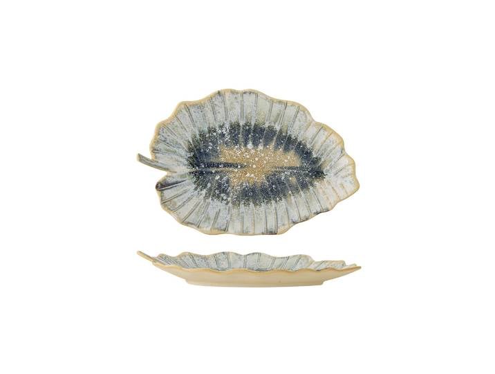Assiette de service L31 cm en grès bleu Dorreen