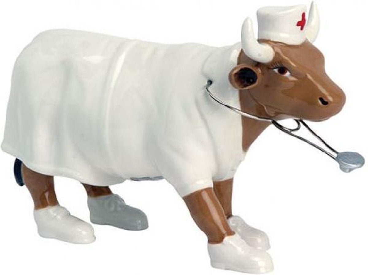 Cow Parade Nurse Nightencow decoratief keramisch beeldje voor op tafel