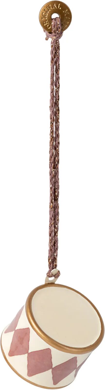Maileg Décoration de Noël Tambour en métal Rose taille unique