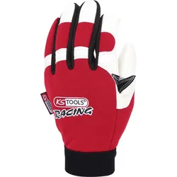 KS Tools Leder-Mechaniker-Handschuh, Vibrationsgedämmt rot/schwarz/weiß 10 - 310.0255 - rot/schwarz/weiß