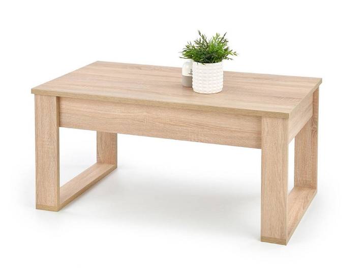 Feldmann-Wohnen Couchtisch Nea (rechteckige Tischplatte 110x60cm, 1-St., moderner Optik, rechteckige Tischplatte, mit Schubladen), 110x60x52cm Eiche Sonoma mit Schubladen