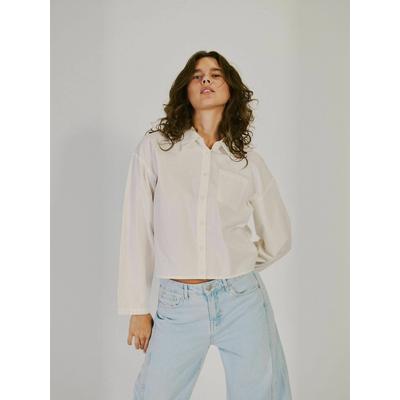 Hemdbluse NORR "NORR Shirt Fraser", Damen, Gr. 34, weiß, Obermaterial: 100% Baumwolle, Blusen Hemdbluse