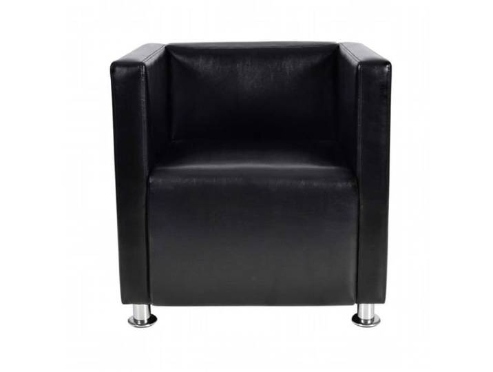 Fauteuil lounge design club en cuir synthétique noir - Helloshop26 - 1102022/3