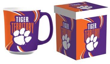 Evergreen Clemson University, 14 oz Ceramic Coffee Mug w/ Gift Box