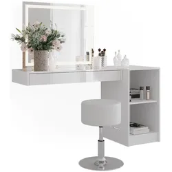 Vicco, Schminktisch, Schminktisch Sherry, Weiss, 100 cm 4 Teile