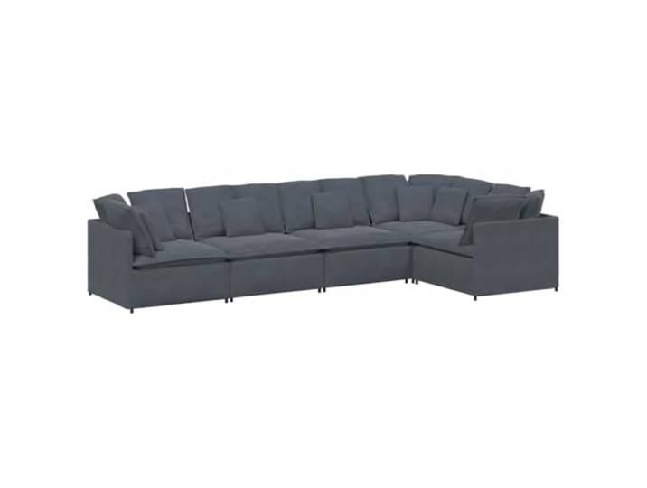 Makastle Modulares Sofa Couch mit Kissen Samt Dunkelgrau