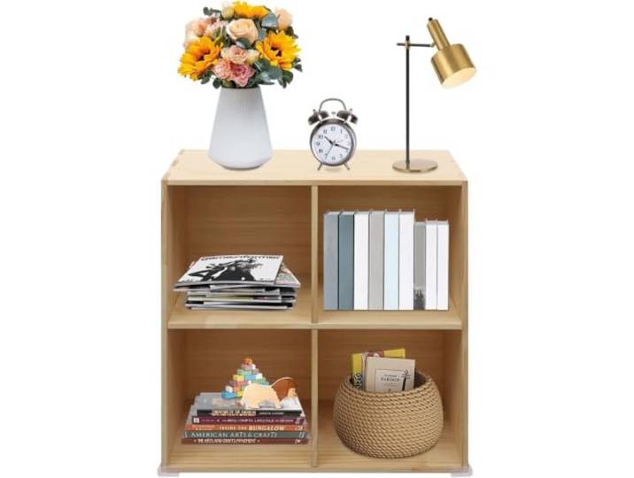 EXSHUING Würfelregal, Aufbewahrungsorganizer Aus Massivholz Einzelfachgröße: 30 X 30 X 30 Cm, Einfache Montage, Geeignet Für Schlafzimmer, Wohnzimmer, Büro, Studentenwohnheim(4 Cube)
