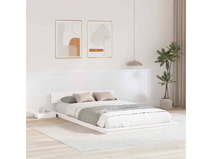 Cadre de lit Blanc 120 x 190 cm bois 872411
