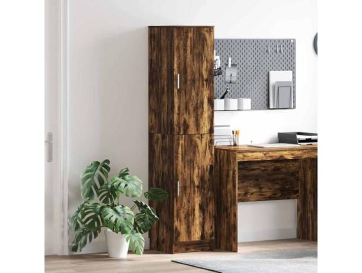 Jkghdrt Highboard Räuchereiche 35x39x168 cm Holzwerkstoff Schrank Stauraum, elegante Türen, robust, Innenbereich, vielseitig einsetzbar