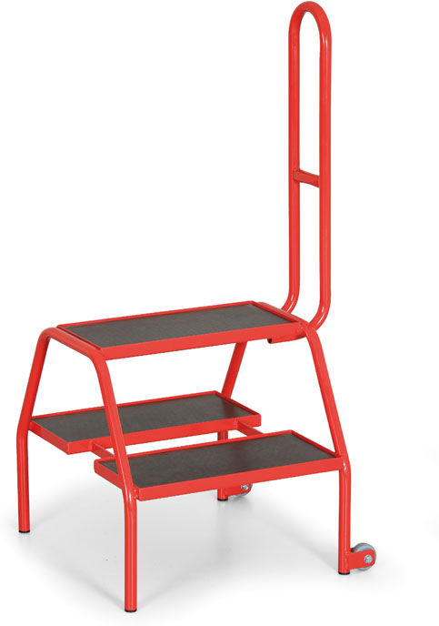 B2B Partner Mobile Treppe mit Stützhandgriff, 2 Rollen