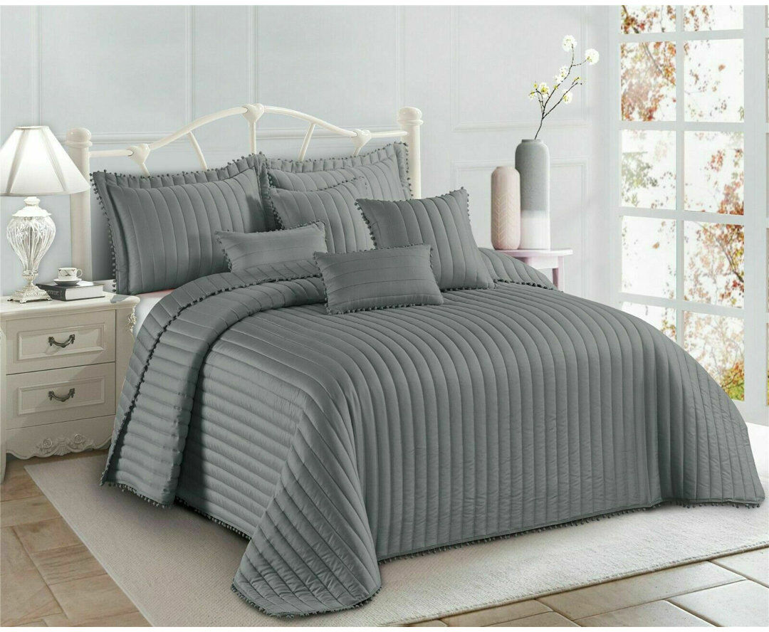 Canora Grey Kazanovicz Bedspread Grey W240 x L240 cm