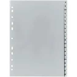 10 x FALKEN Register PP Kunststoff-Register DIN A4 A-Z ABC alphabetisch 20-teilig grau