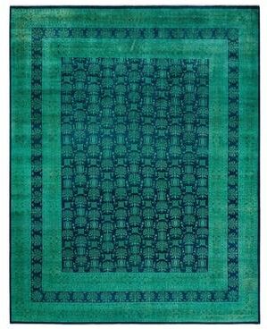Overton "Fine Vibrance, One-of-a-Kind Hand-Knotted Area Rug - Green, 9' 2"" x 11' 9"" - 9' 2"" x 11' 9"""