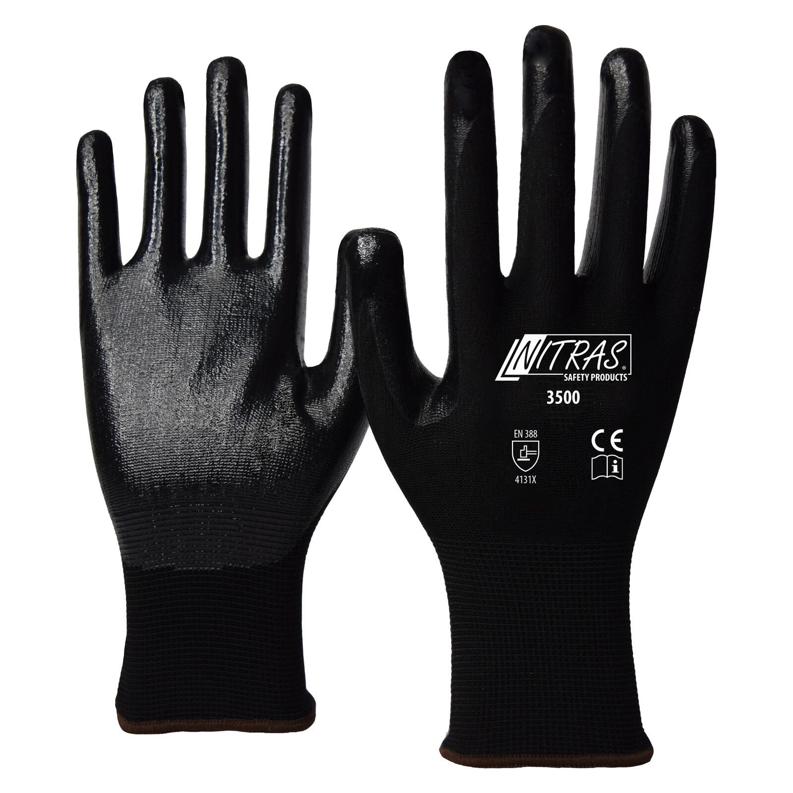 NITRAS® Arbeitshandschuhe 3500 7 schwarz 3500-7