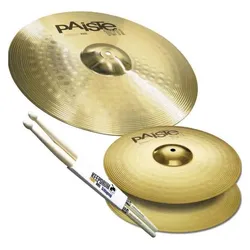 Paiste 101 Becken Set 14 Hihat 20 Ride mit Sticks (14", Becken), Becken