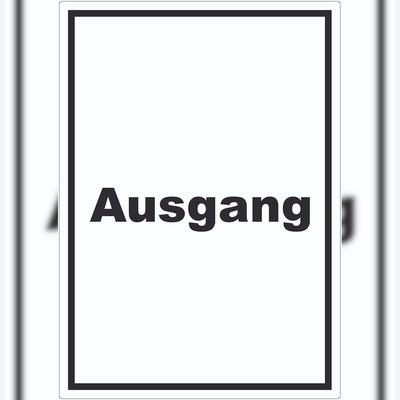 HB-Druck Ausgang Aufkleber mit Text Exit Schluss hochkant A1 (594x841mm)