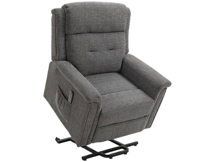 Homcom Aufstehsessel elektrischer Fernsehsessel mit Liegefunktion belastbar bis 170 kg, Grau, Füllung: Polyester,Polyester, 87x108x92 cm, Wohnzimmer, Sessel, Fernsehsessel