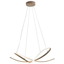 ROSSINI ILLUMINAZIONE SAVOY LED-Aufhängung 45 W 3000 K aus satiniertem Goldaluminium mit Silikondiffusor – Deckenleuchte im professionellen Design