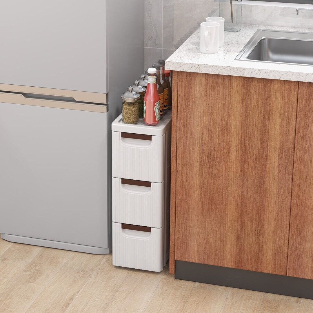 Rebrilliant 3 Drawer Storage Drawer White 57cm H X 42cm W X 19cm D