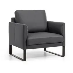 Segmüller Werkstätten Sessel Silenzio03 Leder Blau Taubenblau