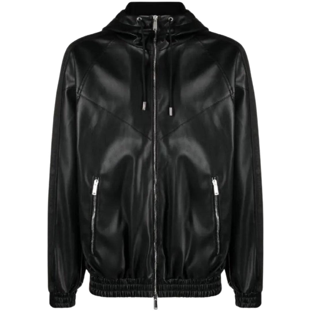 Dsquared2 Schwarze Kapuzenjacke Mit Kontrastfarben