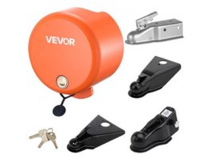 VEVOR Antivol Attelage Remorque Compatible avec Coupleurs à Boule pour Timon Droit 47,5 mm 50,6 mm 58,6 mm, Verrou Attelage Remorque avec 4 Clés, Verrouillage de Sécurité pour Camping-cars, Remorques