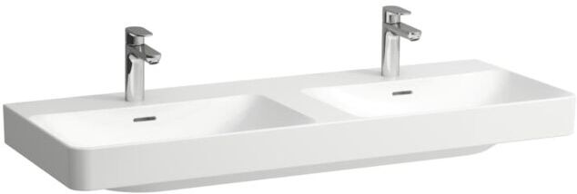 Laufen PROx Doppelwaschtisch H8148624001081 mit Hahnloch Überlauf, 1200x465, Laufen Clean Coat weiß
