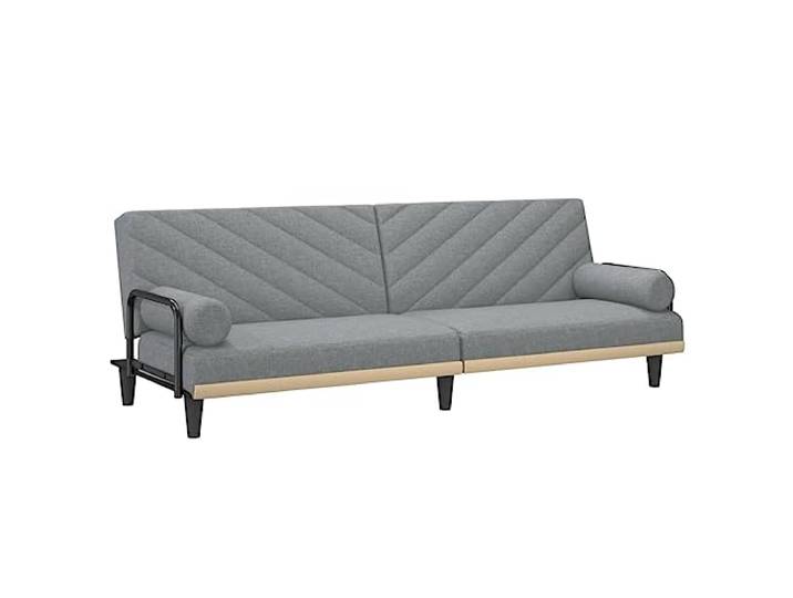 IBUQDDV Schlafsofa mit Armlehnen Hellgrau Stoff Verstellbare Rückenlehnen, dick gepolsterte Sitzflächen, praktische Kissen, Sperrholzrahmen, Anleitung
