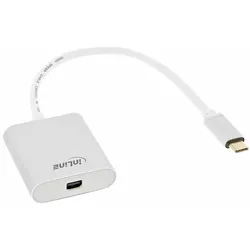 INLINE Monitor Konverter USB-C Stecker auf Diplayport-Mini Buchse silber