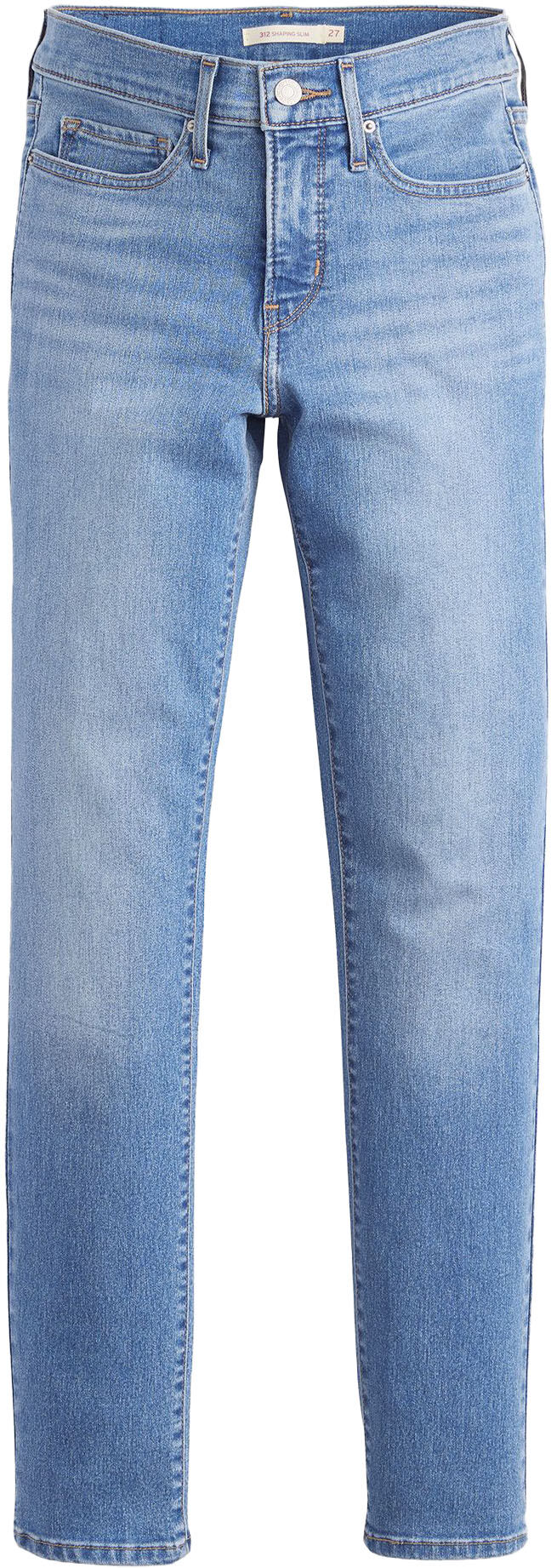 Röhrenjeans LEVI'S "312 SHAPING SLIM", Damen, Gr. 25, Länge 30, blau (working harder), Denim/Jeans, Obermaterial: 80% Baumwolle, 19% Polyester, 1% Elasthan, slim fit lang, Jeans Röhrenjeans, Schmale Shaping Slim Form working harder 25, Länge 30