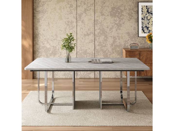 Table de salle à manger L180*l80*H75cm table de salle à manger moderne table de salle à manger stable pieds en métal grande