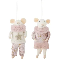 Peo XL Weihnachtsbaumschmuck Mäuse, rosa