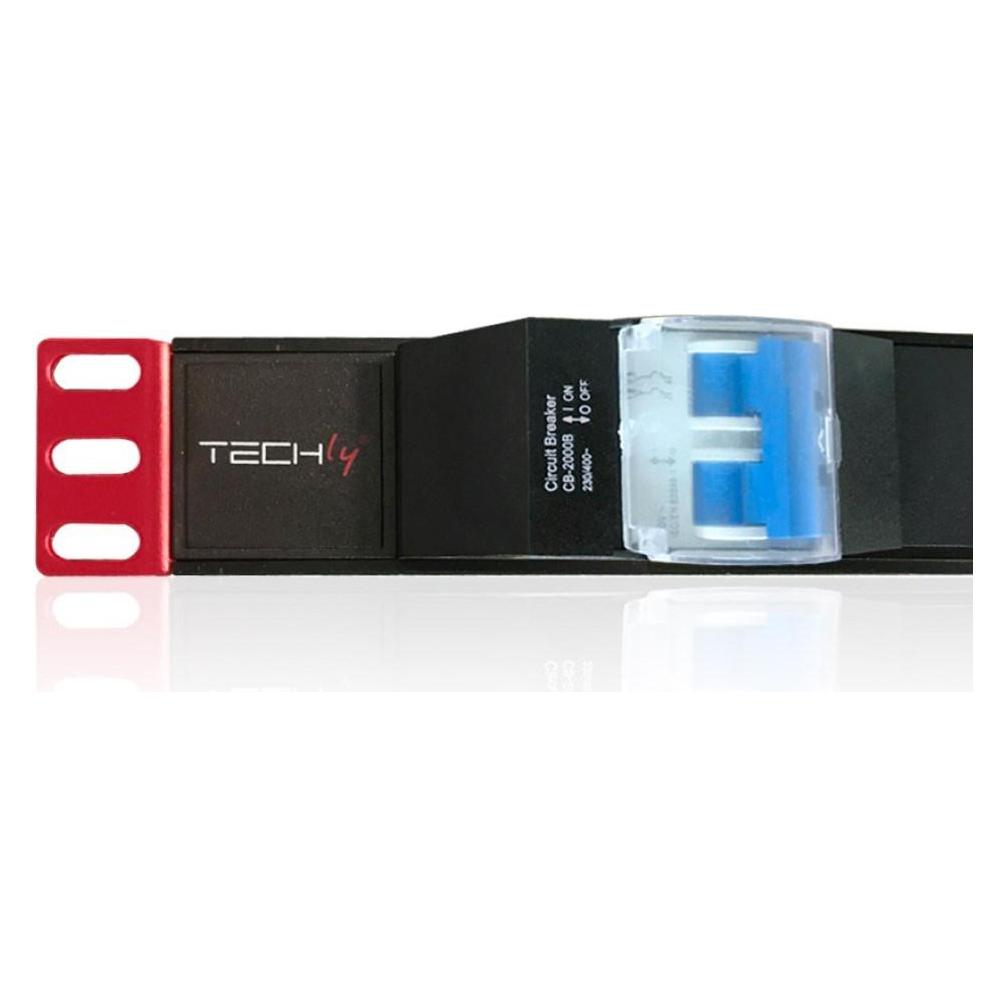 Techly I-CASE STRIP-61UD Stromverteilereinheit (PDU) 6 AC-Ausgänge 1U Aluminium (6x, CEE 7/3, 3 m) (I-CASE STRIP-61UD)