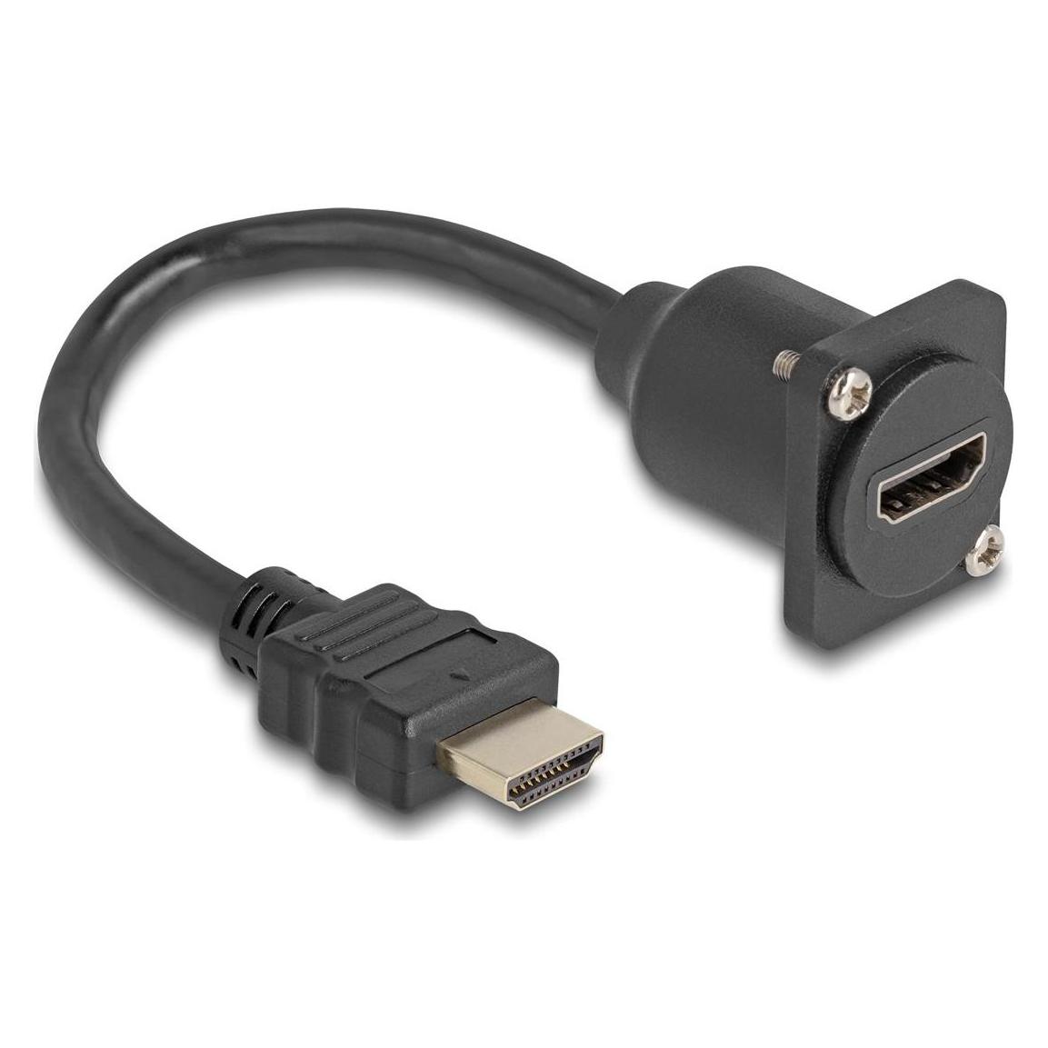 Delock D-Typ HDMI Kabel Stecker zu Buchse schwarz 20 cm (0.20 m) (87966)