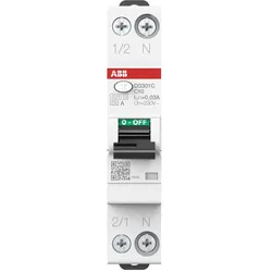 ABB DS301CC10A30(Unpacked) FI/LS-Schalter 6kA, 1P+N, Typ A, C10, 30mA 1 TE, Großverpackung, 96 Stück 2CSR255163U1104  - 96 Stück