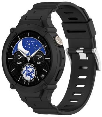 Everyday Crate Vivo Watch 5 Watch 3 Silicone Watch Band With Integrated Watch Case Protective Strap black