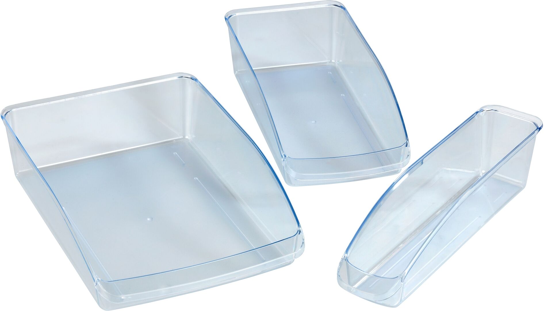 Aufbewahrungssystem WENKO "Kühlschrank-Organizer", transparent, H:8cm, Kunststoff, Lebensmittelaufbewahrungsbehälter, Aufbewahrungssystem, zum Sortieren von Lebensmittelvorräten, Obst und Gemüse, 3 Grössen transparent B/H/L: 8cm