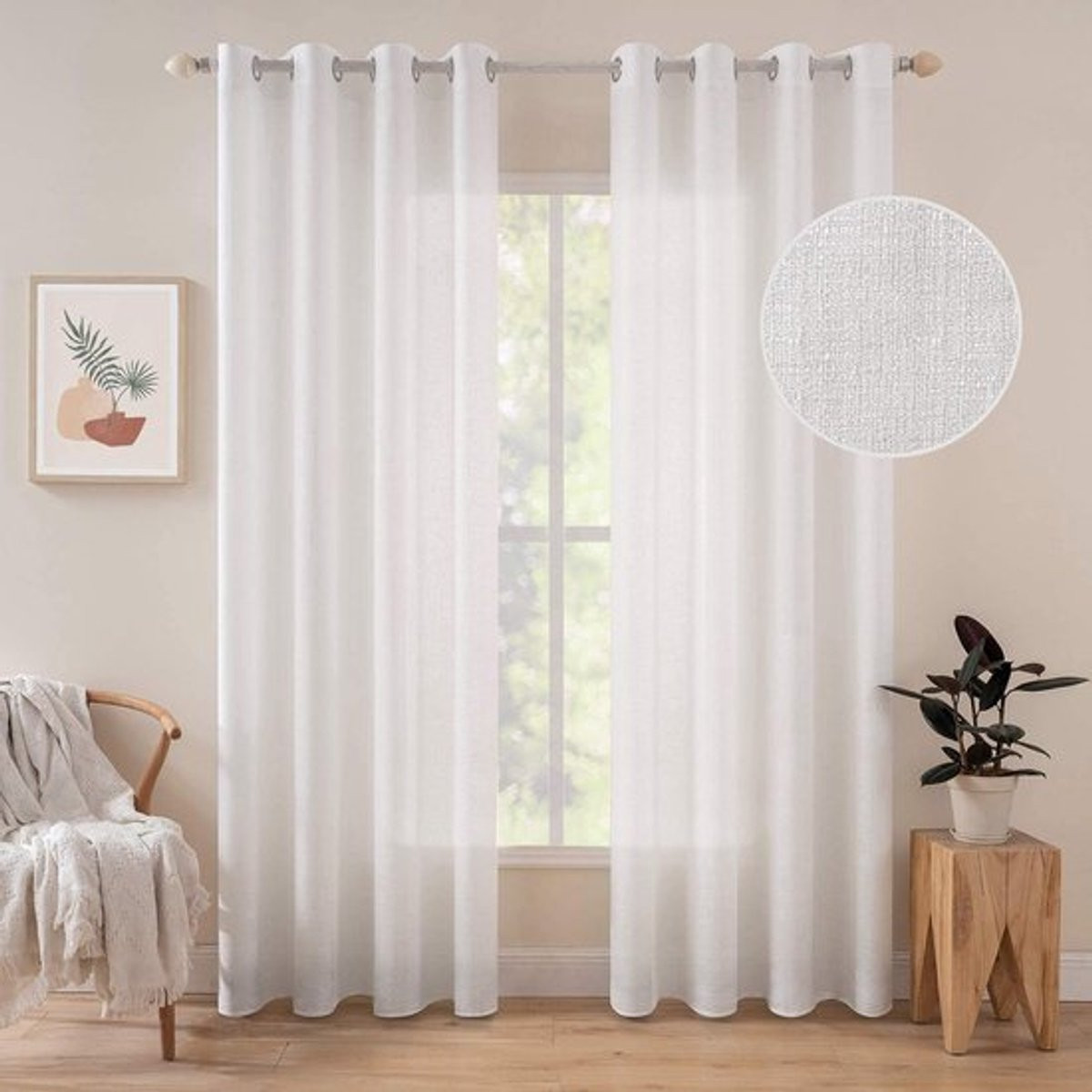 Dailygoody Voile-gordijnen - Transparant - Luchtig en lichtdoorlatend