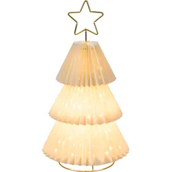 Konstsmide Weihnachtsbeleuchtung Dekobaum aus Papier mit Stern, weiß