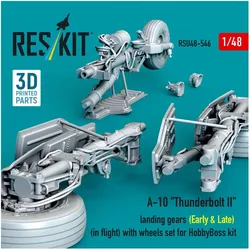 ResKit A-10 Thunderbolt II landing gears (Early & Late) (in flight) with wheels set for HobbyBoss kit (3D P
