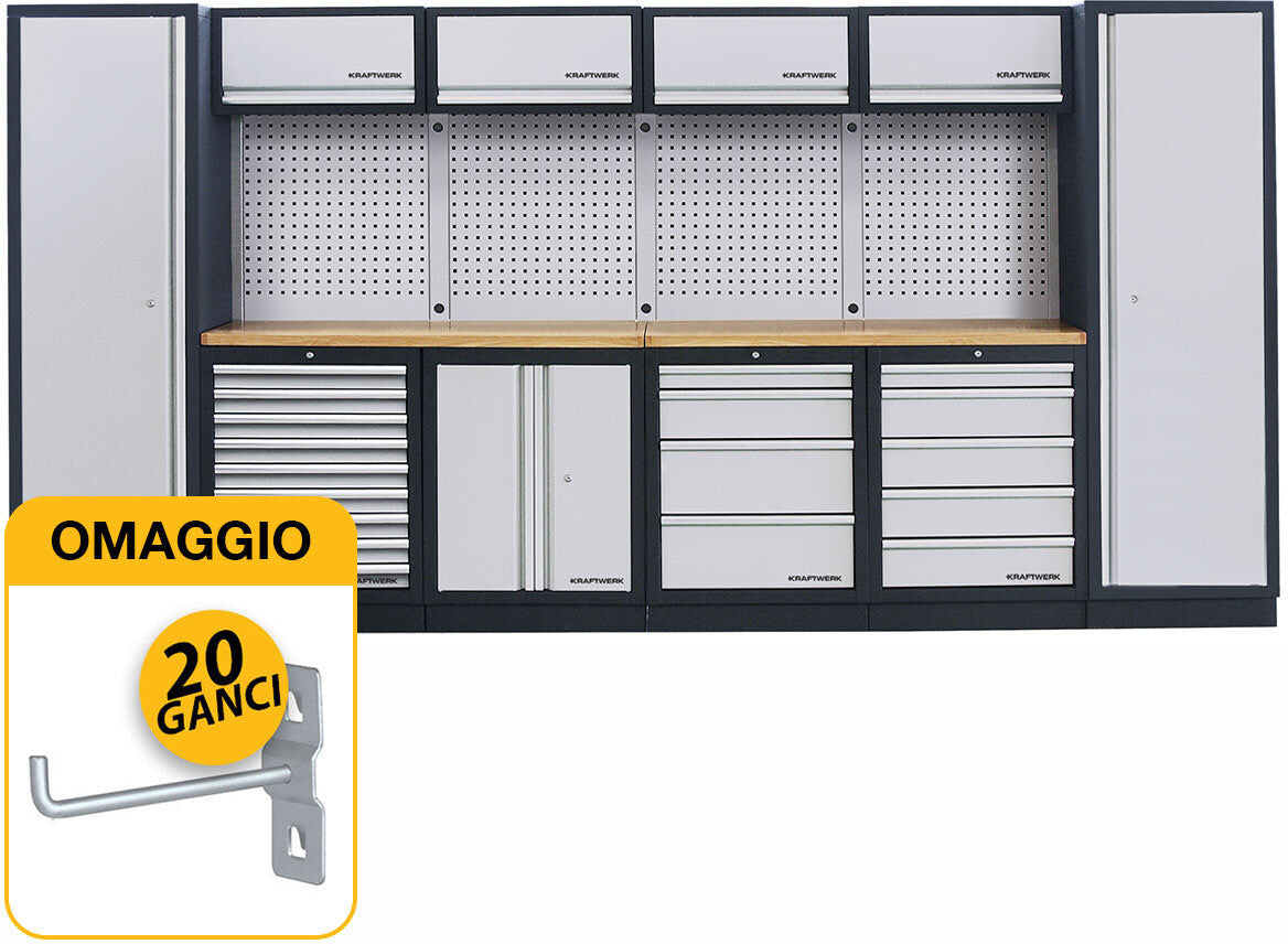 Kraftwerk 3964F Arredamento officina a 6 elementi con piano in legno